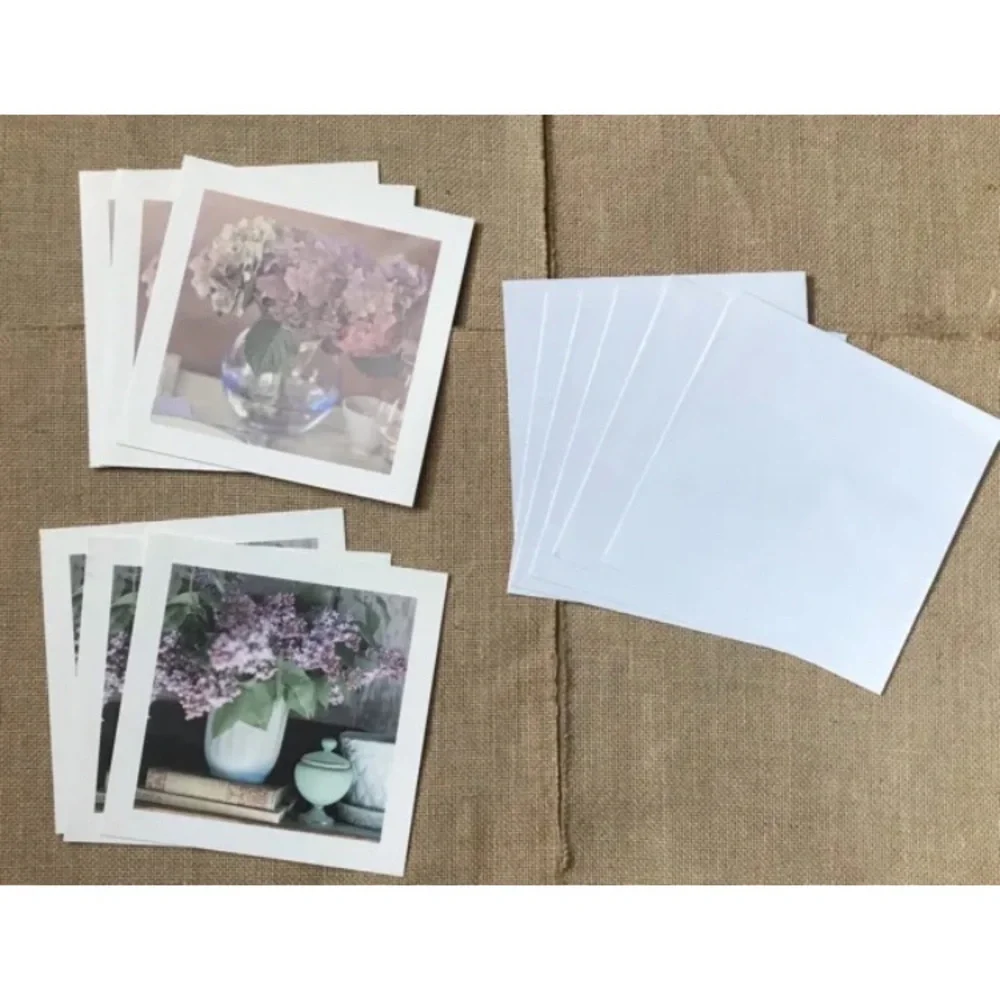 Flowers In Vase Still Life Blank Note Card Set Cottage Fairy Core Framable